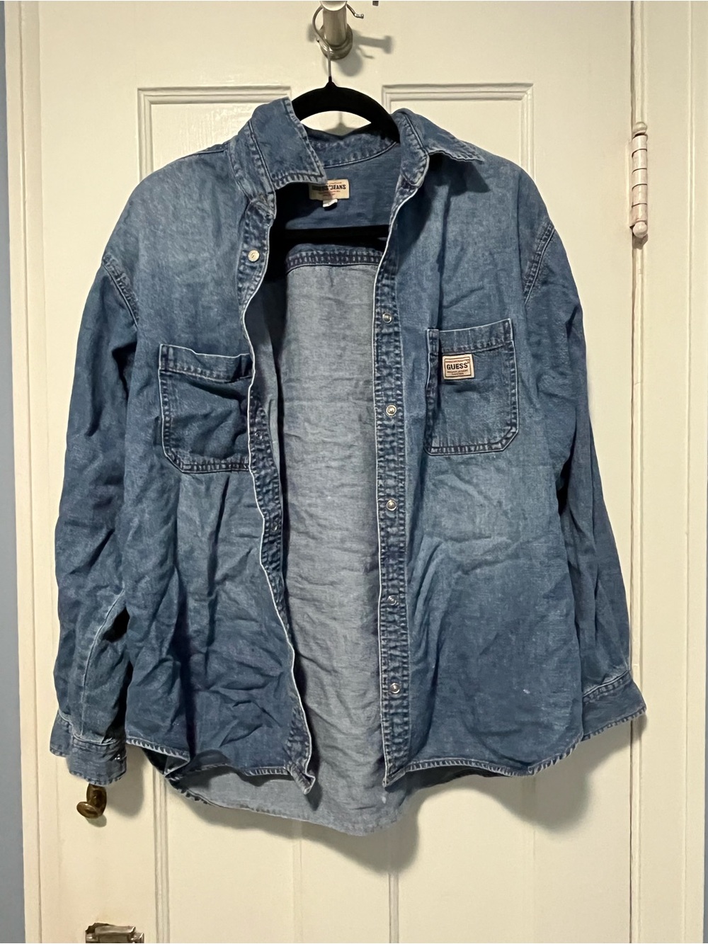 Vintage Guess Jeans  Denim Button-Up Snap Shirt Chore Utility Medium